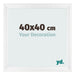 Fotokader 40x40cm Wit Hoogglans MDF Pisa Voorzijde Maat | Yourdecoration.be