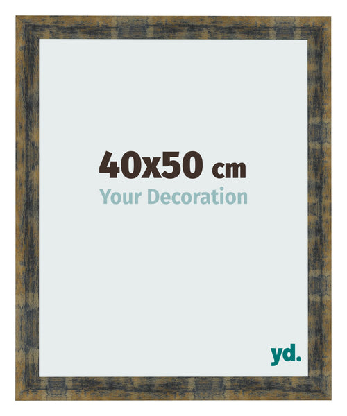 Fotokader 40x50cm Blauw Goud Gemeleerd MDF Pisa Voorzijde Maat | Yourdecoration.be