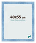 Fotokader 40x55cm Helder Blauw Geveegd MDF Pisa Voorzijde Maat | Yourdecoration.be