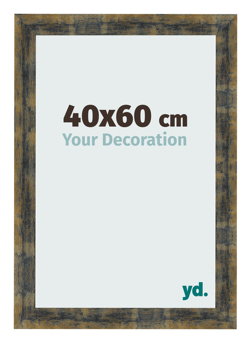 Fotokader 40x60cm Blauw Goud Gemeleerd MDF Pisa Voorzijde Maat | Yourdecoration.be