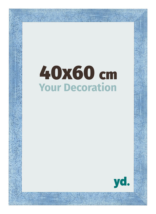 Fotokader 40x60cm Helder Blauw Geveegd MDF Pisa Voorzijde Maat | Yourdecoration.be