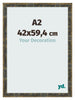 Fotokader 42x59 4cm A2 Blauw Goud Gemeleerd MDF Pisa Voorzijde Maat | Yourdecoration.be