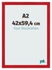 Fotokader 42x59 4cm A2 Rood MDF Pisa Voorzijde Maat | Yourdecoration.be