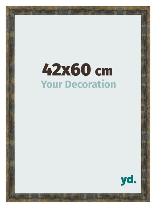 Fotokader 42x60cm Blauw Goud Gemeleerd MDF Pisa Voorzijde Maat | Yourdecoration.be