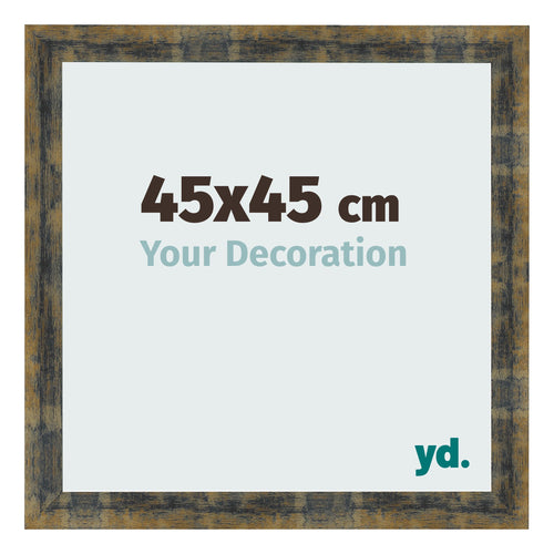 Fotokader 45x45cm Blauw Goud Gemeleerd MDF Pisa Voorzijde Maat | Yourdecoration.be