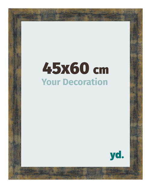 Fotokader 45x60cm Blauw Goud Gemeleerd MDF Pisa Voorzijde Maat | Yourdecoration.be