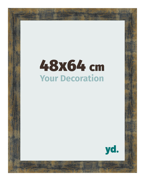 Fotokader 48x64cm Blauw Goud Gemeleerd MDF Pisa Voorzijde Maat | Yourdecoration.be