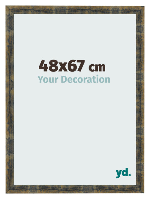 Fotokader 48x67cm Blauw Goud Gemeleerd MDF Pisa Voorzijde Maat | Yourdecoration.be