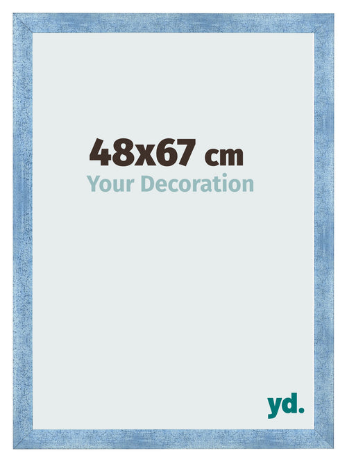 Fotokader 48x67cm Helder Blauw Geveegd MDF Pisa Voorzijde Maat | Yourdecoration.be