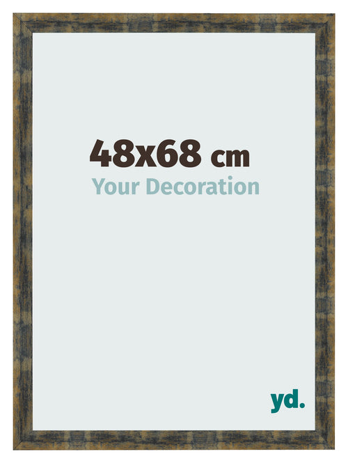 Fotokader 48x68cm Blauw Goud Gemeleerd MDF Pisa Voorzijde Maat | Yourdecoration.be