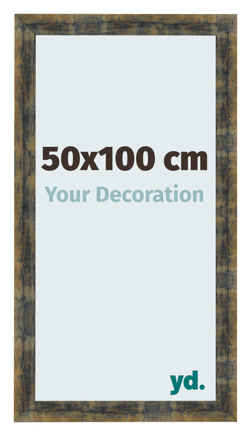 Fotokader 50x100cm Blauw Goud Gemeleerd MDF Pisa Voorzijde Maat | Yourdecoration.be