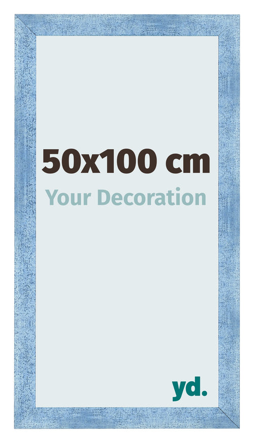 Fotokader 50x100cm Helder Blauw Geveegd MDF Pisa Voorzijde Maat | Yourdecoration.be