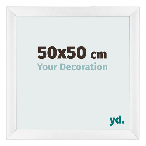 Fotokader 50x50cm Wit Hoogglans MDF Pisa Voorzijde Maat | Yourdecoration.be