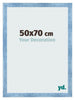 Fotokader 50x70cm Helder Blauw Geveegd MDF Pisa Voorzijde Maat | Yourdecoration.be