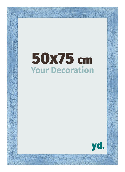 Fotokader 50x75cm Helder Blauw Geveegd MDF Pisa Voorzijde Maat | Yourdecoration.be