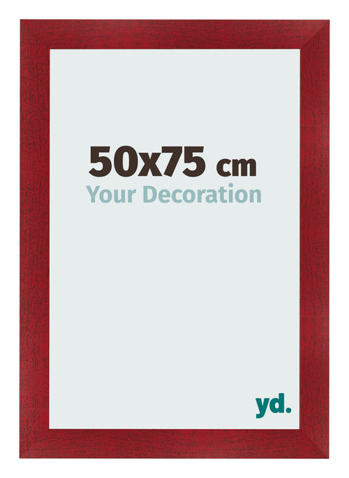 Fotokader 50x75cm Wijnrood Geveegd MDF Pisa Voorzijde Maat | Yourdecoration.be