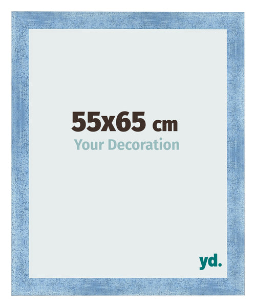 Fotokader 55x65cm Helder Blauw Geveegd MDF Pisa Voorzijde Maat | Yourdecoration.be