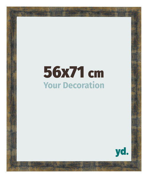 Fotokader 56x71cm Blauw Goud Gemeleerd MDF Pisa Voorzijde Maat | Yourdecoration.be