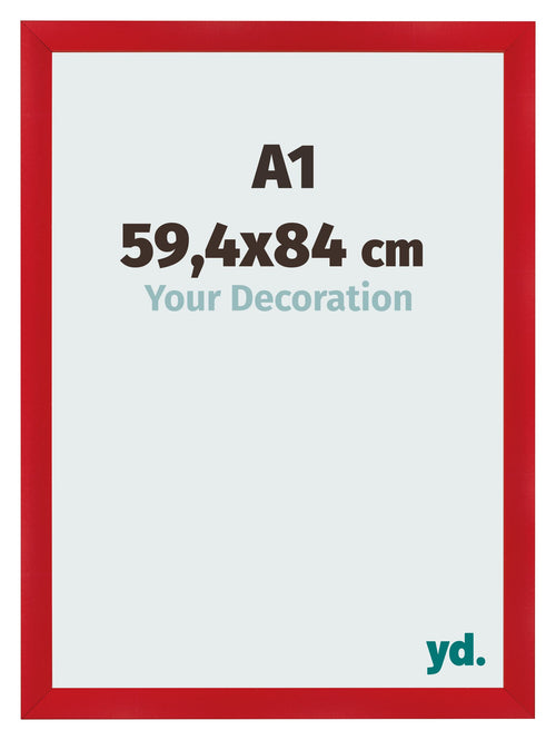Fotokader 59 4x84cm A1 Rood MDF Pisa Voorzijde Maat | Yourdecoration.be