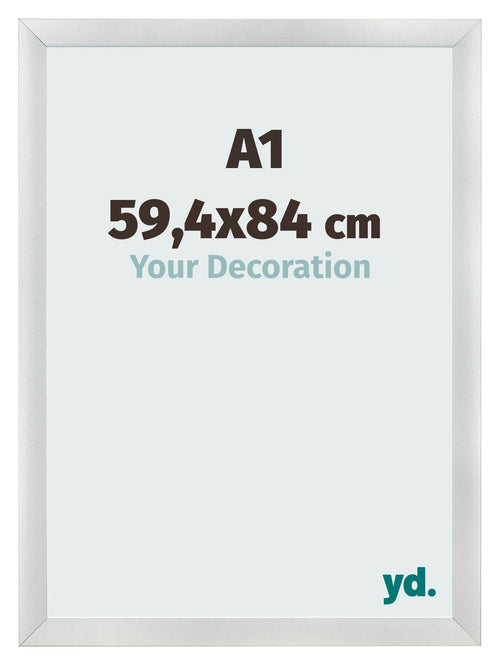 Fotokader 59 4x84cm A1 Zilver Mat MDF Pisa Voorzijde Maat | Yourdecoration.be