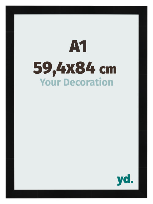 Fotokader 59 4x84cm A1 Zwart Hoogglans MDF Pisa Voorzijde Maat | Yourdecoration.be