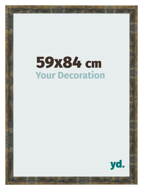 Fotokader 59x84cm Blauw Goud Gemeleerd MDF Pisa Voorzijde Maat | Yourdecoration.be
