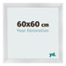 Fotokader 60x60cm Zilver Mat MDF Pisa Voorzijde Maat | Yourdecoration.be