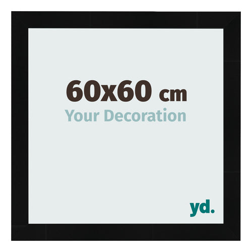 Fotokader 60x60cm Zwart Hoogglans MDF Pisa Voorzijde Maat | Yourdecoration.be