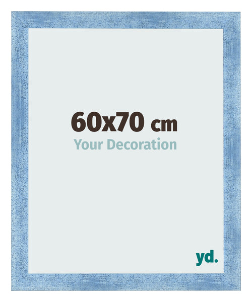 Fotokader 60x70cm Helder Blauw Geveegd MDF Pisa Voorzijde Maat | Yourdecoration.be