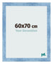 Fotokader 60x70cm Helder Blauw Geveegd MDF Pisa Voorzijde Maat | Yourdecoration.be