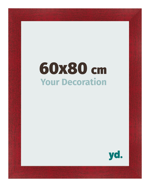Fotokader 60x80cm Wijnrood Geveegd MDF Pisa Voorzijde Maat | Yourdecoration.be