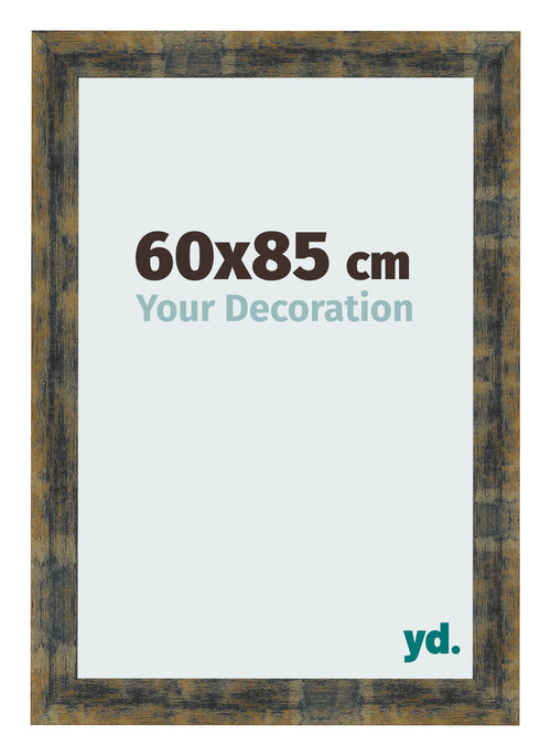Fotokader 60x85cm Blauw Goud Gemeleerd MDF Pisa Voorzijde Maat | Yourdecoration.be