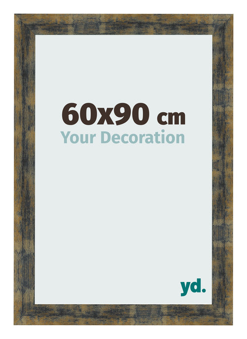 Fotokader 60x90cm Blauw Goud Gemeleerd MDF Pisa Voorzijde Maat | Yourdecoration.be