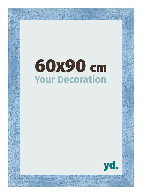 Fotokader 60x90cm Helder Blauw Geveegd MDF Pisa Voorzijde Maat | Yourdecoration.be