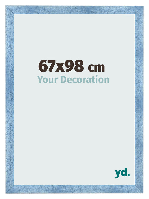Fotokader 67x98cm Helder Blauw Geveegd MDF Pisa Voorzijde Maat | Yourdecoration.be