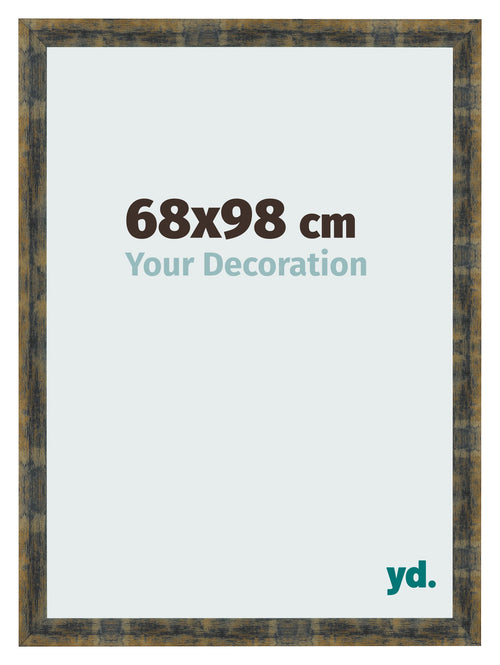 Fotokader 68x98cm Blauw Goud Gemeleerd MDF Pisa Voorzijde Maat | Yourdecoration.be