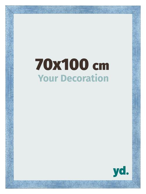 Fotokader 70x100cm Helder Blauw Geveegd MDF Pisa Voorzijde Maat | Yourdecoration.be