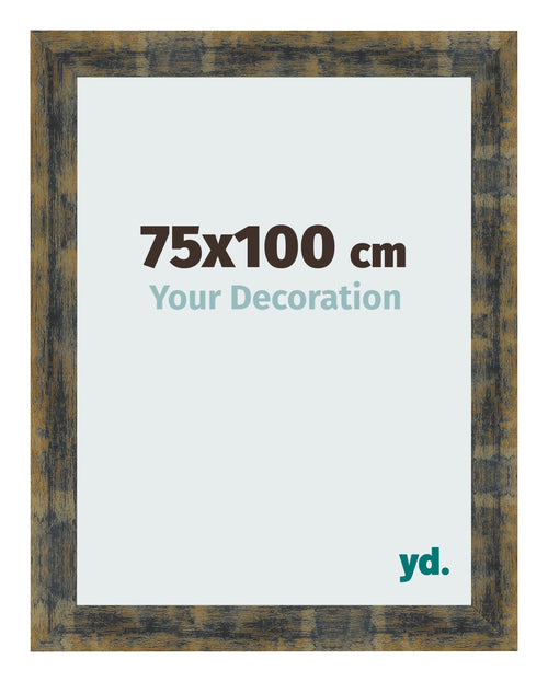 Fotokader 75x100cm Blauw Goud Gemeleerd MDF Pisa Voorzijde Maat | Yourdecoration.be