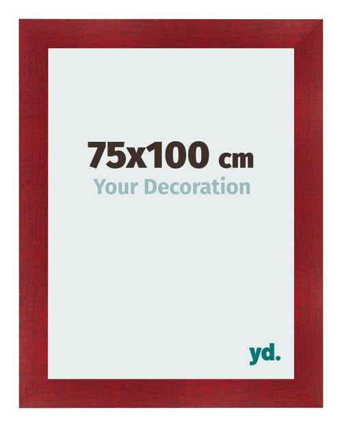Fotokader 75x100cm Wijnrood Geveegd MDF Pisa Voorzijde Maat | Yourdecoration.be