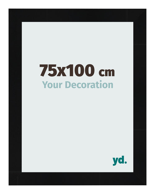 Fotokader 75x100cm Zwart Hoogglans MDF Pisa Voorzijde Maat | Yourdecoration.be