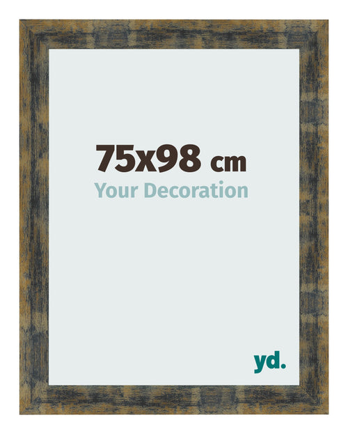 Fotokader 75x98cm Blauw Goud Gemeleerd MDF Pisa Voorzijde Maat | Yourdecoration.be