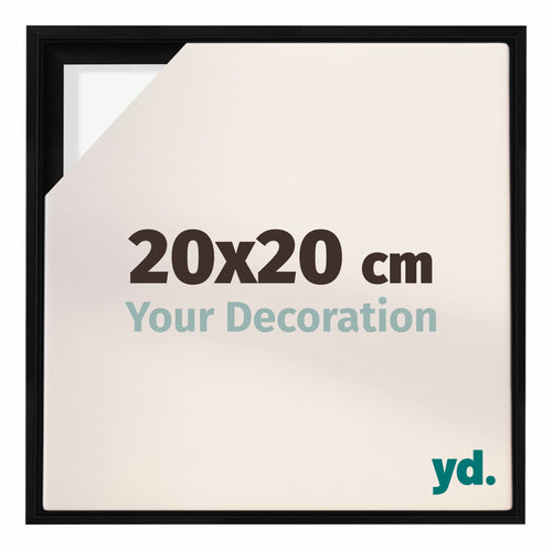 Lyon MDF Baklijst 20x20cm Zwart Mat Voorzijde Maat | Yourdecoration.be