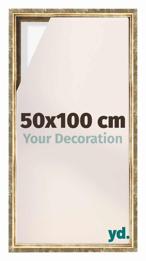 Lyon MDF Baklijst 50x100cm Goud Antiek Voorzijde Maat | Yourdecoration.be