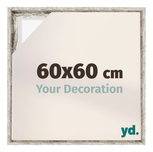 Lyon MDF Baklijst 60x60cm Wit Vintage Voorzijde Maat | Yourdecoration.be