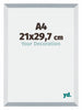 Mura MDF Fotokader 21x29 7cm A4 Aluminium Geborsteld Voorzijde Maat | Yourdecoration.be