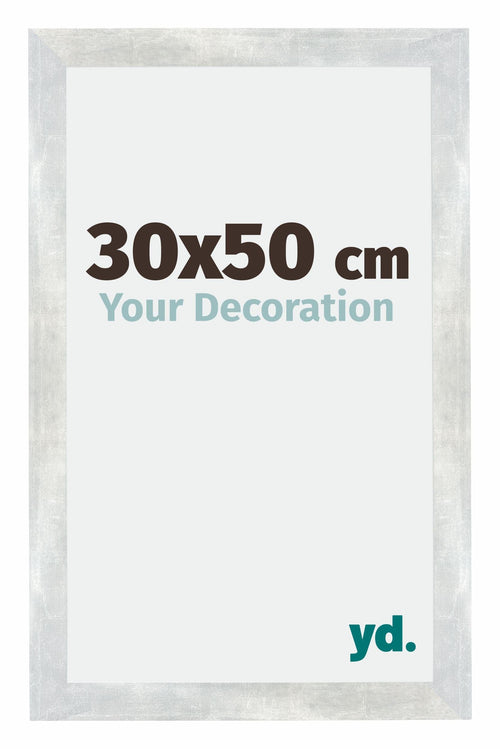 Mura MDF Fotokader 30x50cm Zilver Glanzend Vintage Voorzijde Maat | Yourdecoration.be