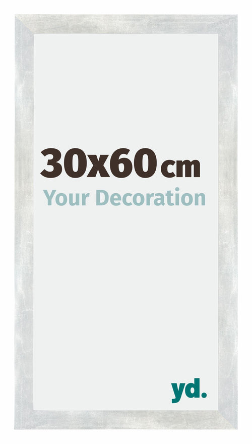 Mura MDF Fotokader 30x60cm Zilver Glanzend Vintage Voorzijde Maat | Yourdecoration.be