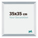 Mura MDF Fotokader 35x35cm Aluminium Geborsteld Voorzijde Maat | Yourdecoration.be
