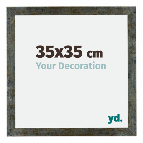 Mura MDF Fotokader 35x35cm Blauw Goud Gemeleerd Voorzijde Maat | Yourdecoration.be