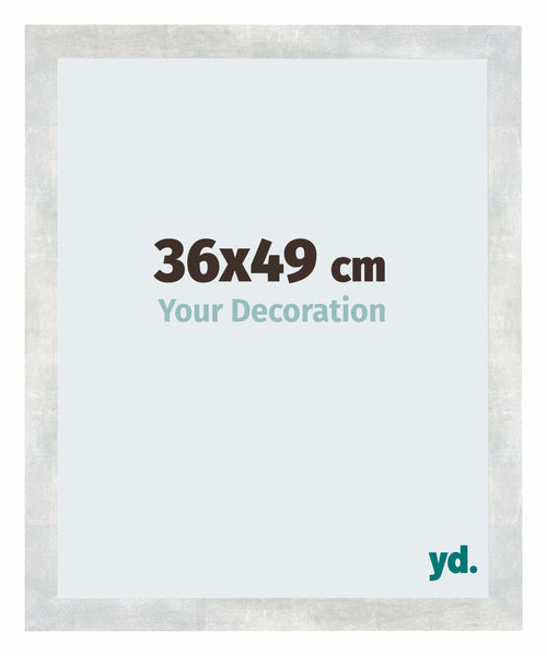Mura MDF Fotokader 36x49cm Zilver Glanzend Vintage Voorzijde Maat | Yourdecoration.be